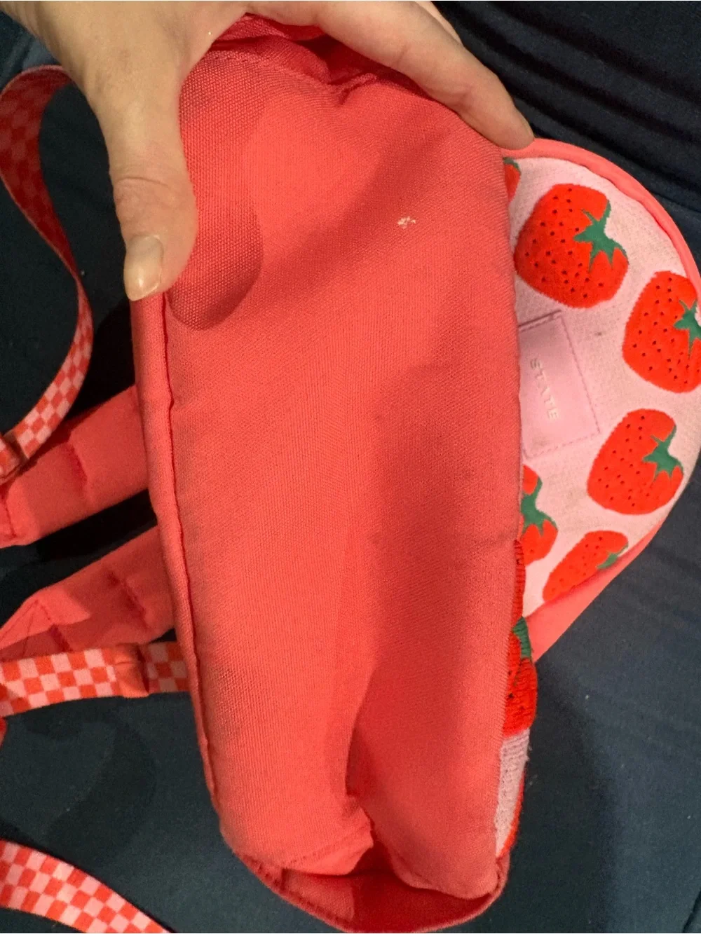 STATE Mini Kids Kane Strawberry Pattern Pink Backpack